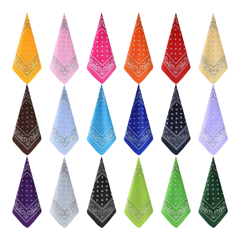 Custom Logo Fans Cotton Bandana Square Customized Factory Double Print Bandana cotton bandana square