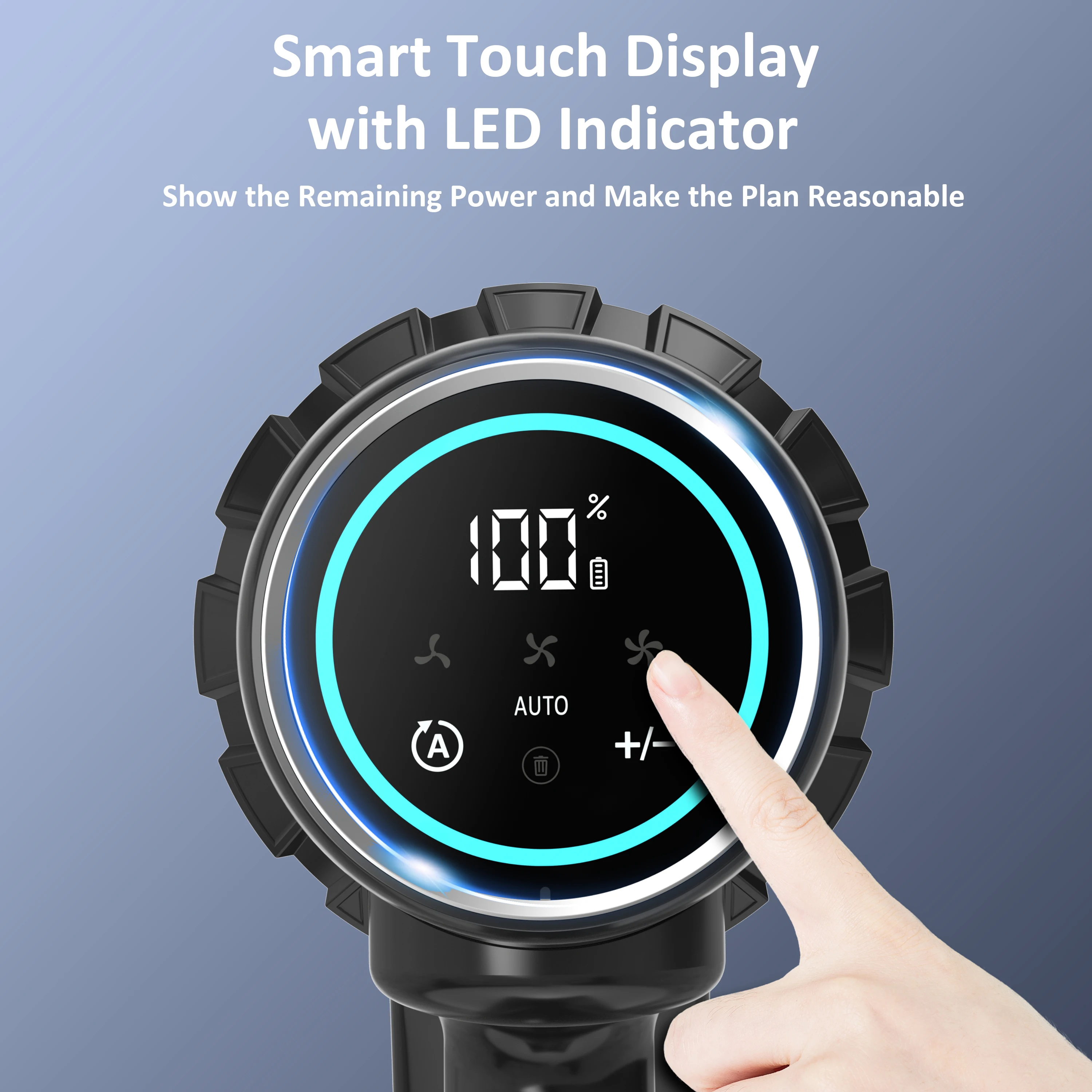 PRETTYCARE V3 Upright Handheld Cordless Vacuum Cleaner Smart Touch Display 530W Power Automatic Mode Car Home Vacuums Wireless