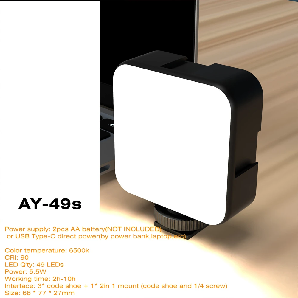 Mini rechargeable Photography Light LED Video Light Camera Fill Lamp Portable Soft Lighting Panel Multi-purpose led flash lamp