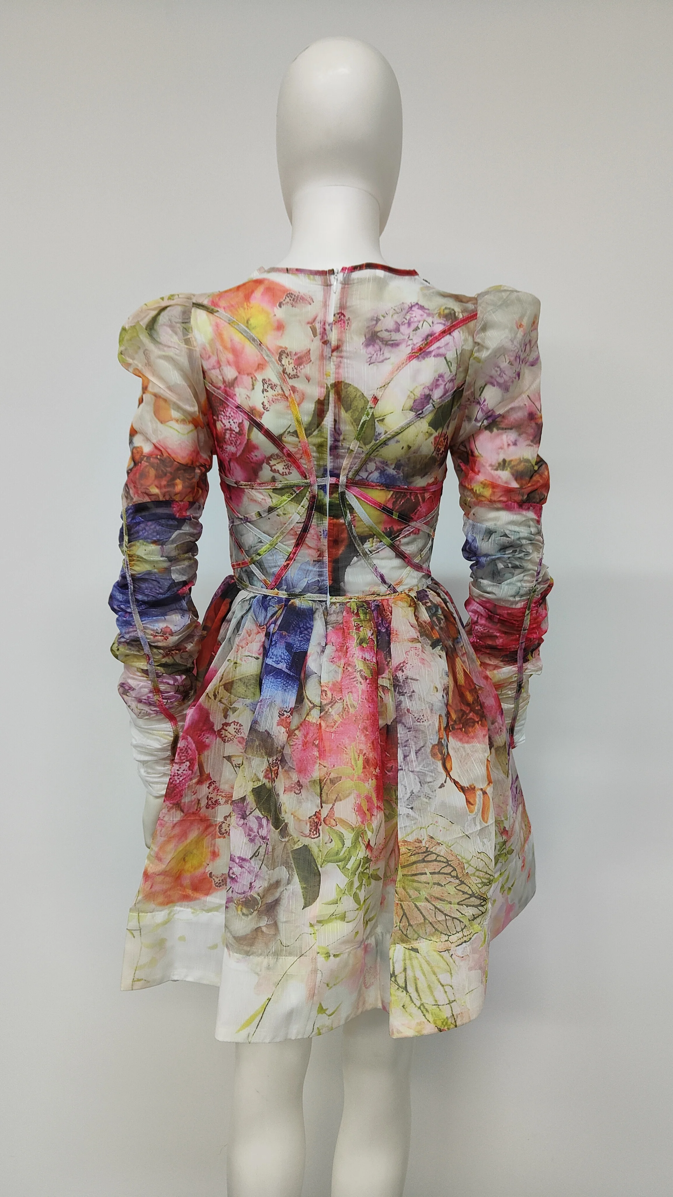 bettergirl Spring Full Sleeve Floral Casual Dress Women High Waist Ruffles Midi A-Line Dress Panelled Mini Dress