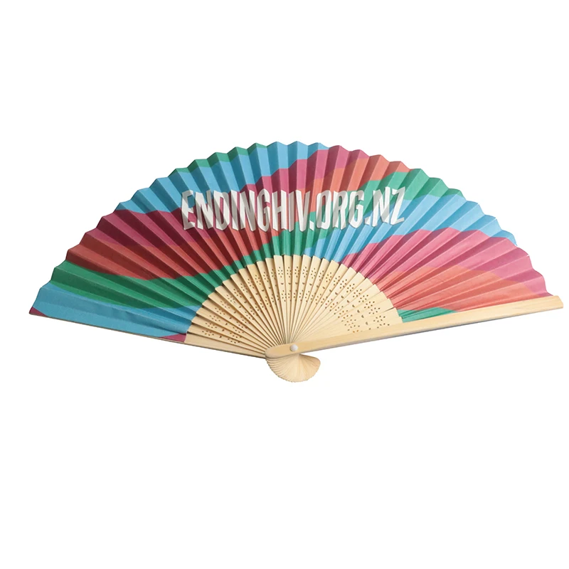 Customized Personalized High Quality Hand Fans Plastic Ribs Custom Printed Folding Hand Fan