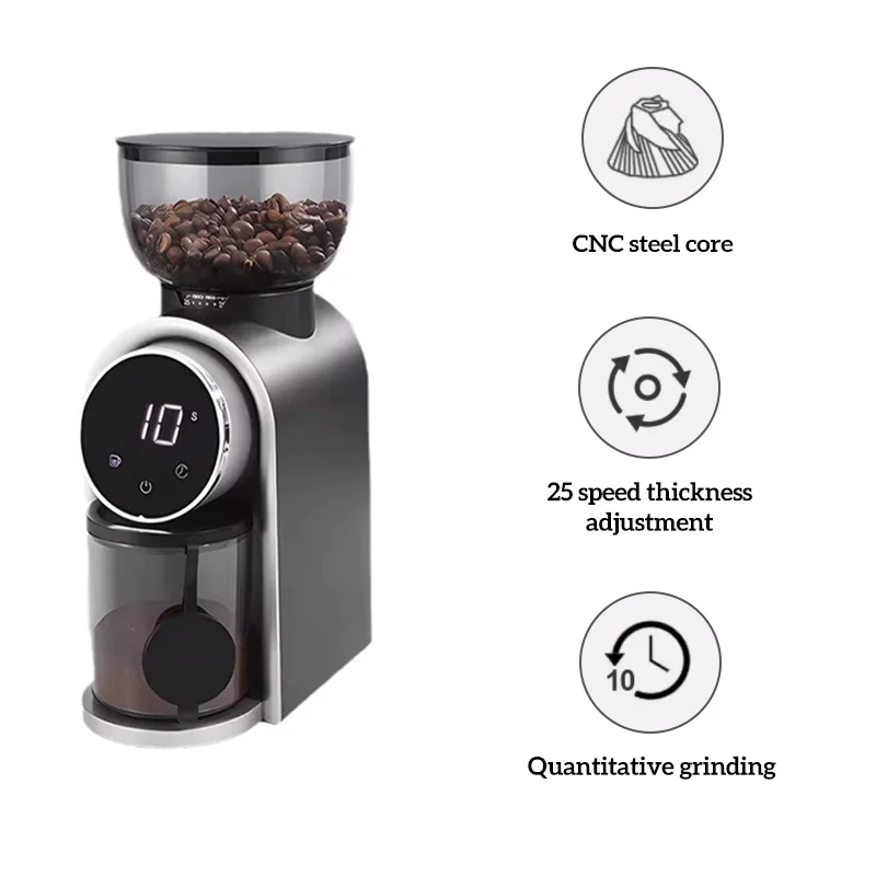 Factory 2024 New Commercial Full Automatic Bean Coffee Machine Hand Punch Italian Mill Bean Grinder with Adjusted Thickness