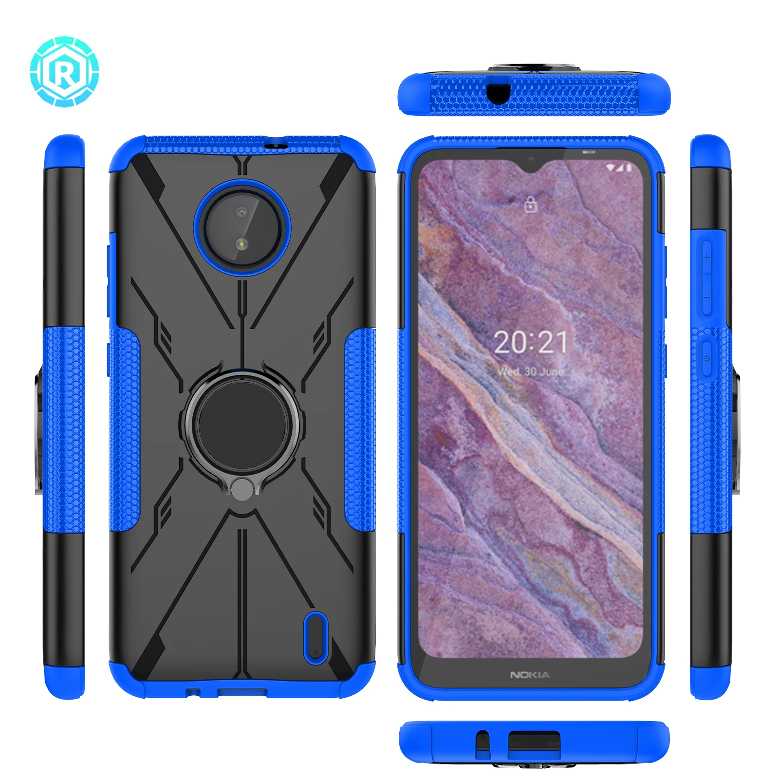 Shockproof phone case for redmi case TPU PC phone stand holder for Nokia C10 C20 cell phone case