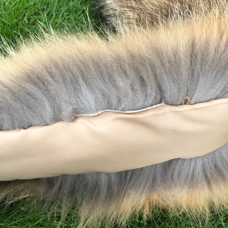 
Real Raccoon Fur Women Scarves Winter Coat Female Neck Long Warm Genuine 100% Natural Jacket Fur Collar 