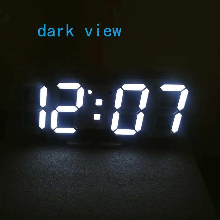 large digits display wall mounted LED 3D structure frame clock with calendar and temperature