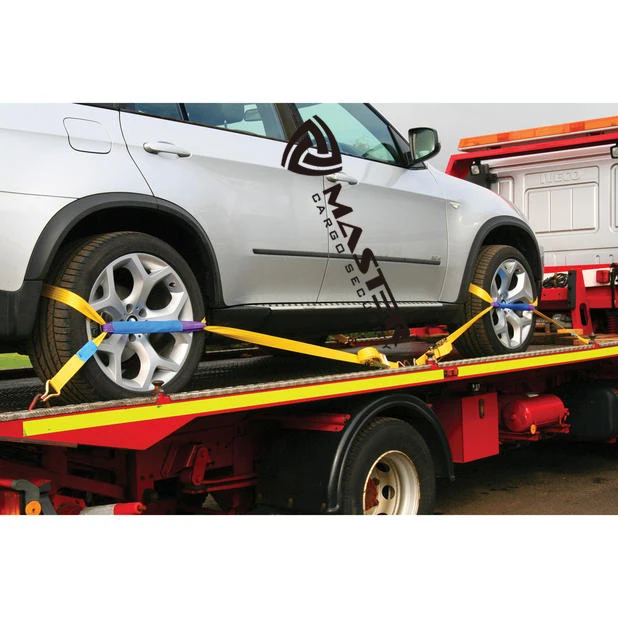 professional ratchet recovery strap trailer tie down alloy wheel strap