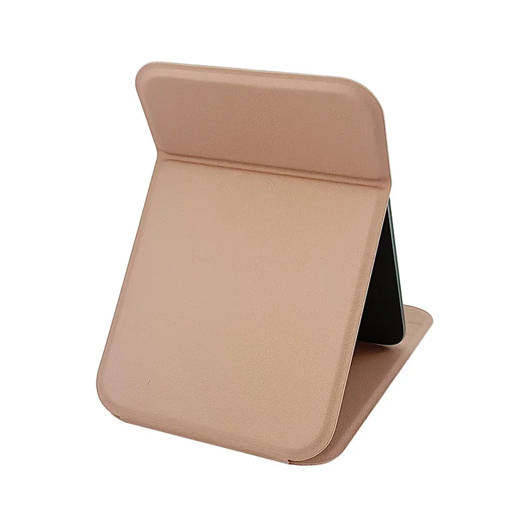 2024 High Quality Folding White Pu Leather Pocket Mirror  Portable Standing Travel Pu Compact Mirror For Make up