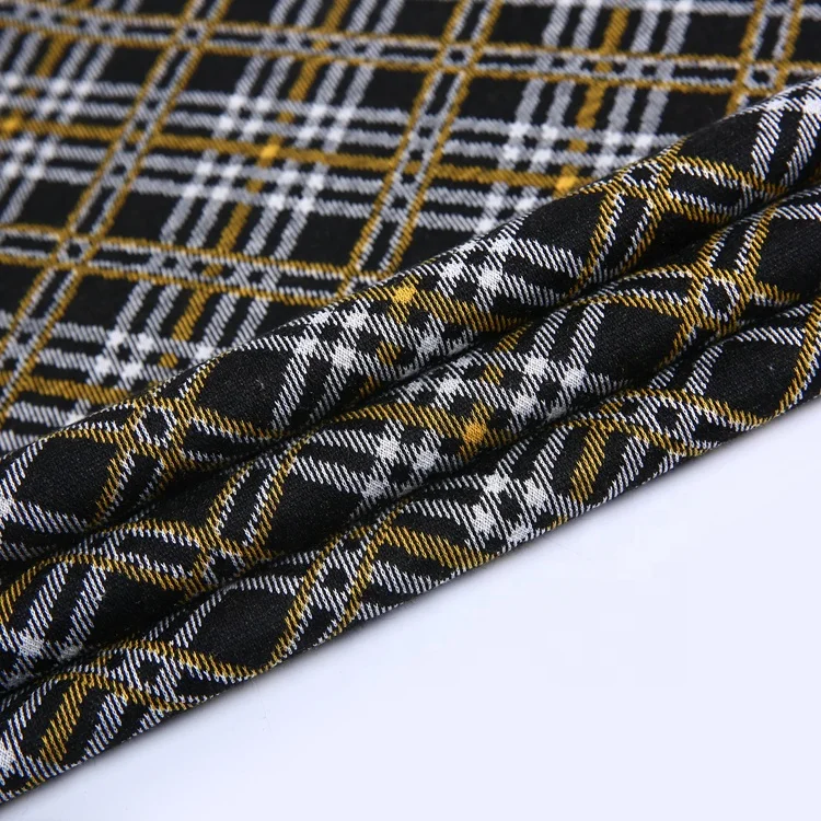 2021 tissus checkerboard yarn dyed jacquards in rayon knitted  spandex fabric making winter overcoat scarf dress