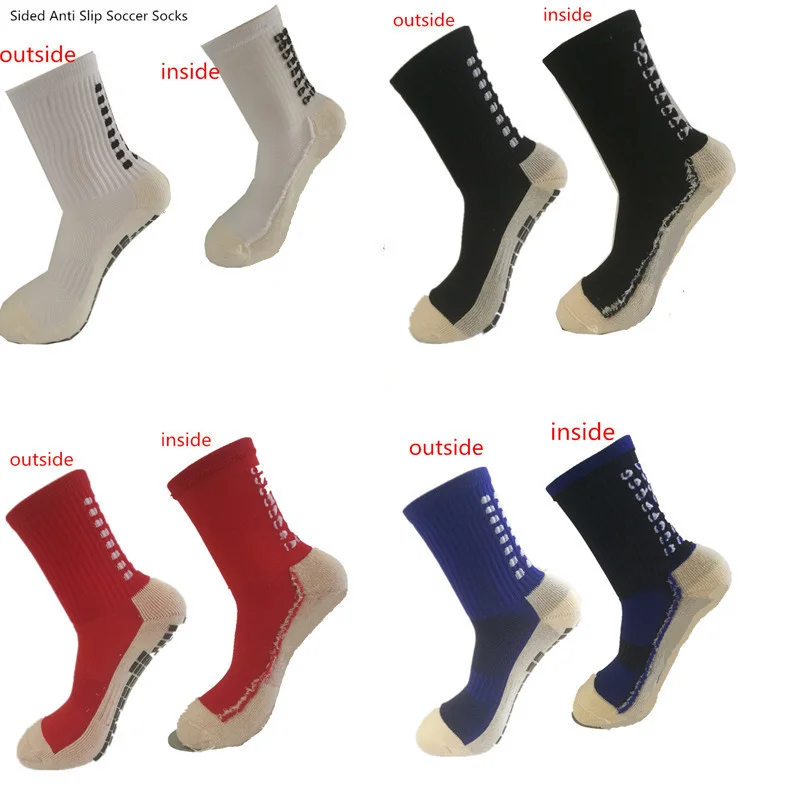 YUELI classic friction film anti slip soccer grip socks custom compression sport football socks for men