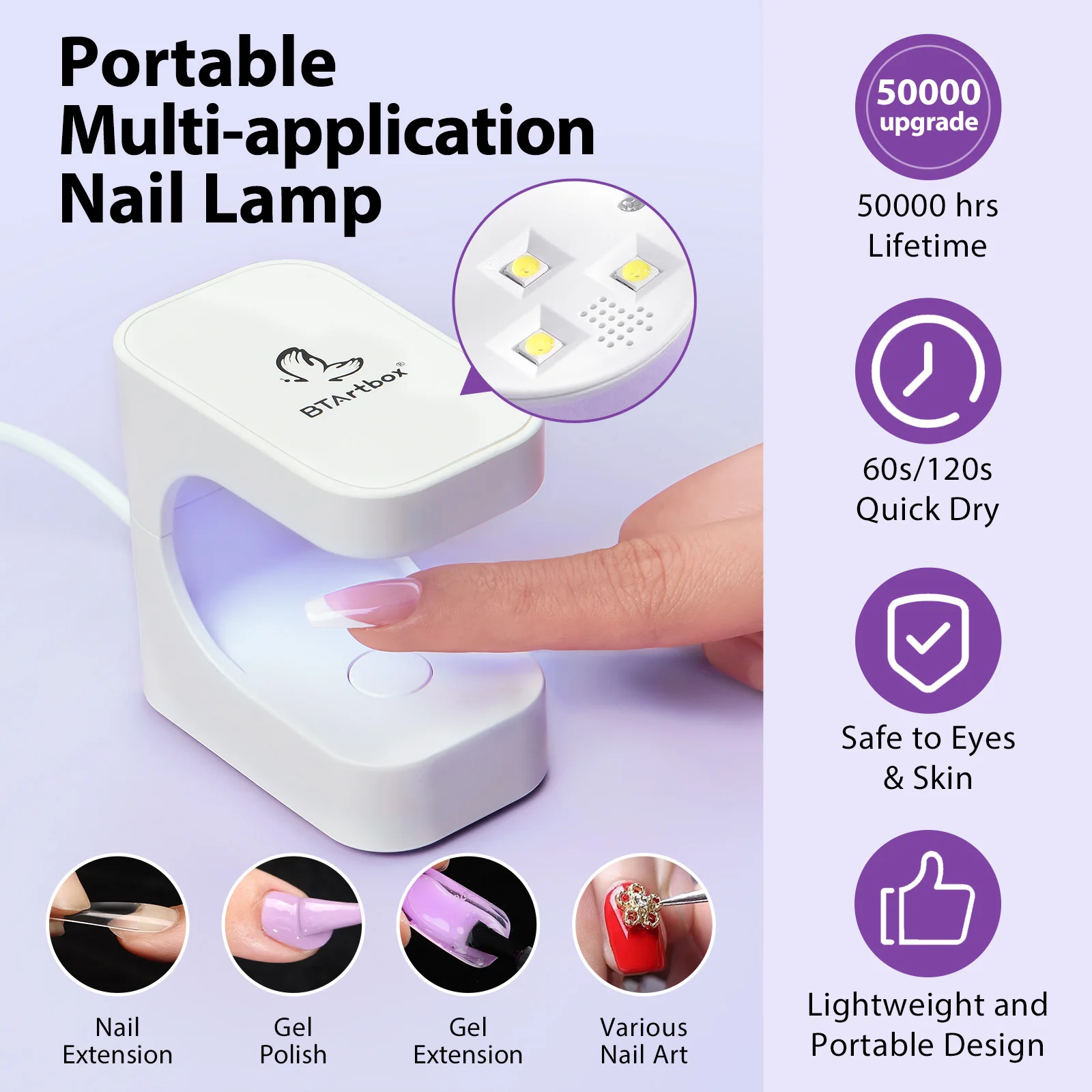 BTArtbox French Gel X Coat Tips Long Square Fake Nails With Glue Pink French Press On Nails UV Gel Artificial Nail Kit