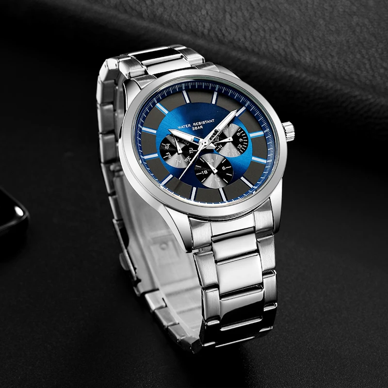 
OEM luxury watch stainless steel real chronograph small dial working wrist watch for Men 