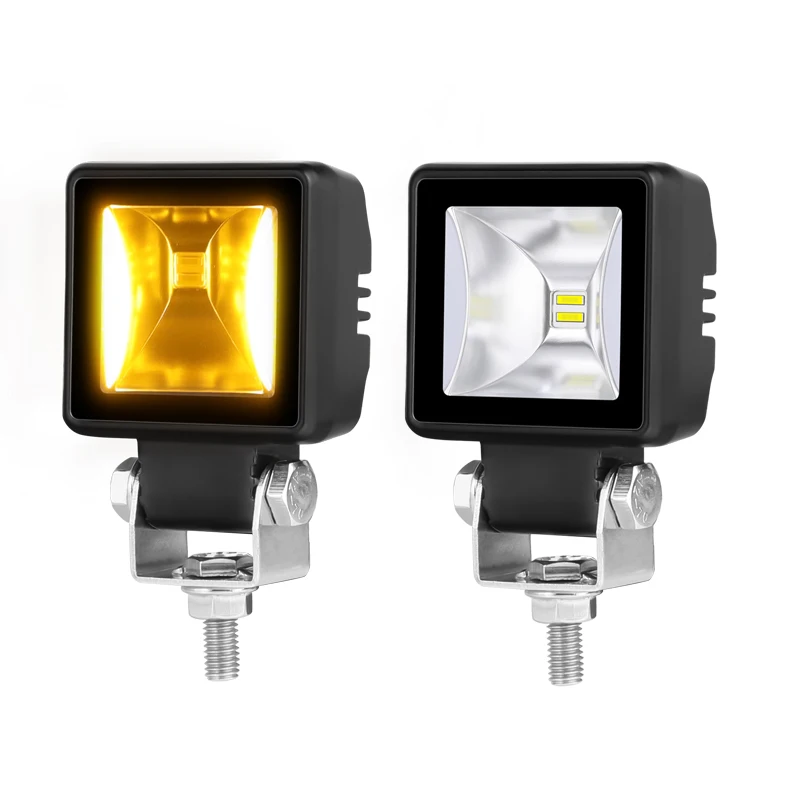 Sold In Pair 40W With Amber Drl Aluminum Housing 12 Volt Motorcycle Fog Led Light
