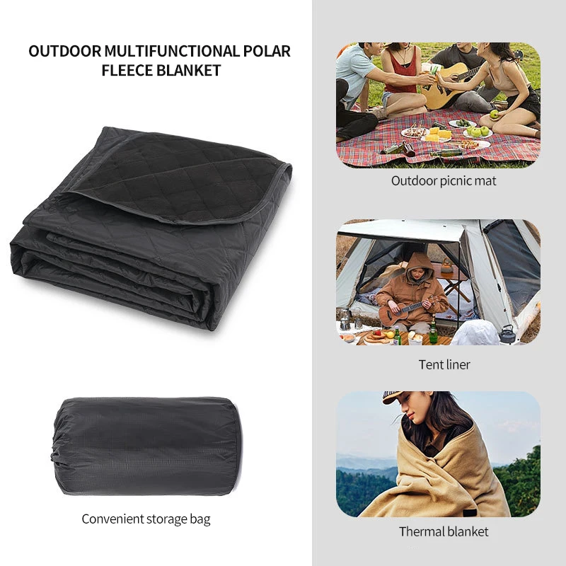 Multi-function Flannel Waterproof Camping Mat Suitable for Picnics, Office Naps Blanket Essential Camping Gear