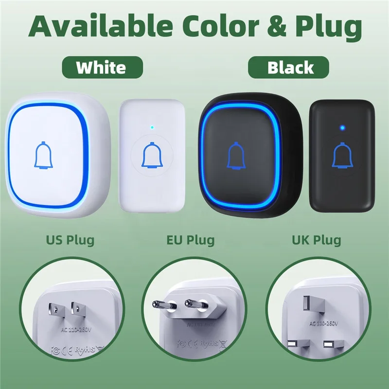 Хит продаж беспроводной дверной звонок IP55 для умного дома водонепроницаемость 56 мелодий