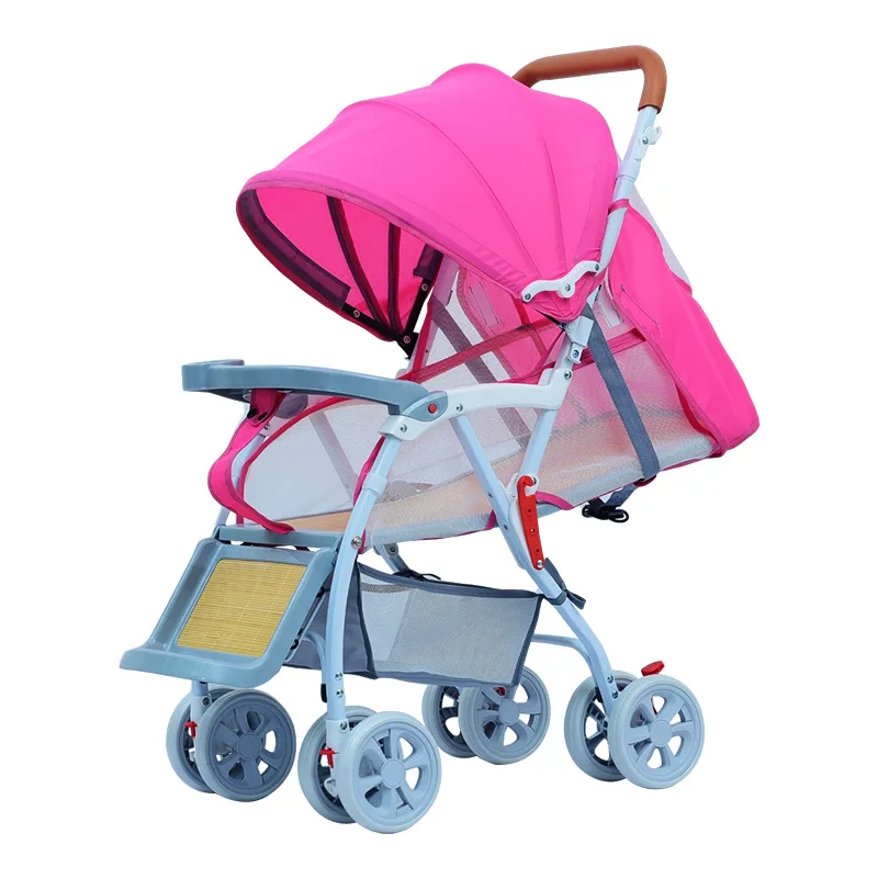 Hot selling Baby stroller Bamboo rattan mat stroller light pram can sit and lie on four wheel baby stroller