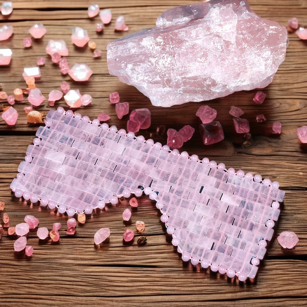 Natural Crystal Rose Quartz Eye Jade Eye Mask Cooling Anti-Aging Facial Massager Pink Gemstone Eye Patch For  Sleep Relation