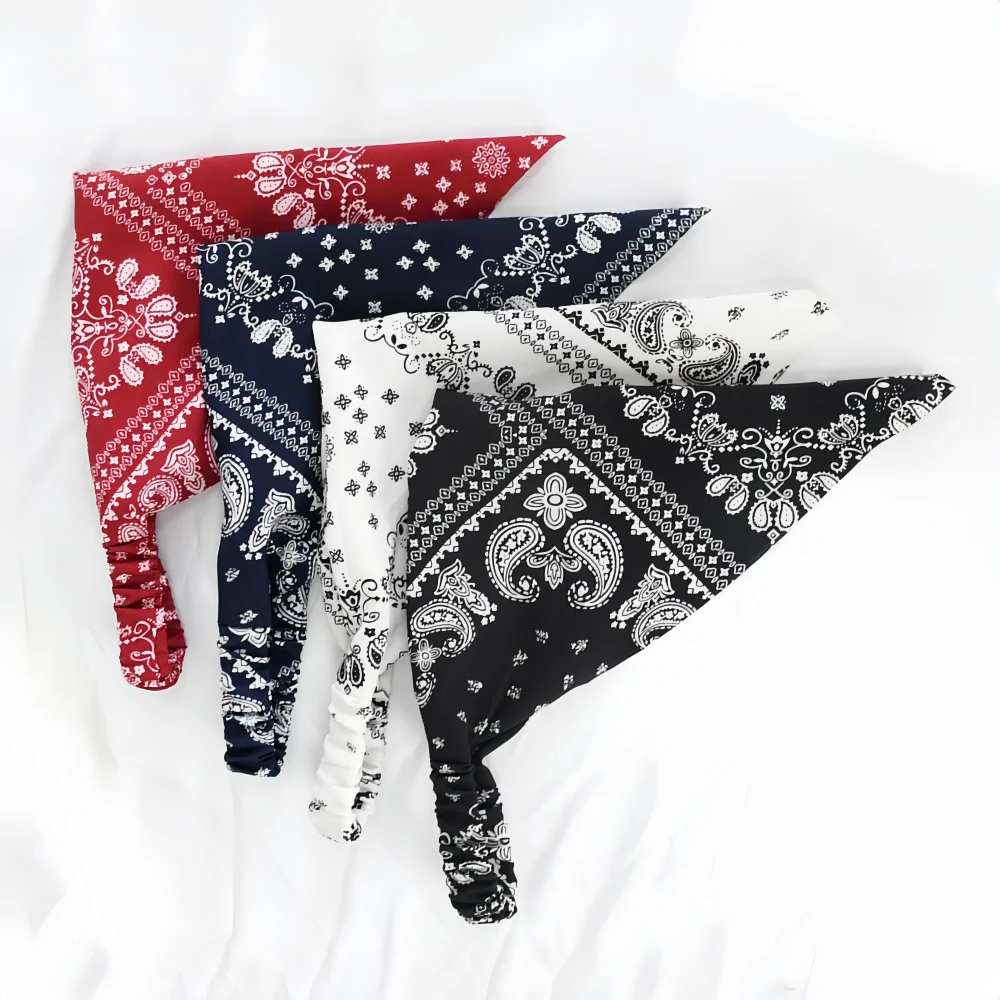 Hair Band Triangle Headband Fashion Printing Elastic Hairbands Head Wrap Accessories Bandana