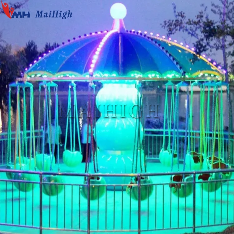 Outdoor/Indoor Garden Playhouse School Kindergarten Airport Use 16 Seats Park Rides Kids Swing Fruit Flying Chair
