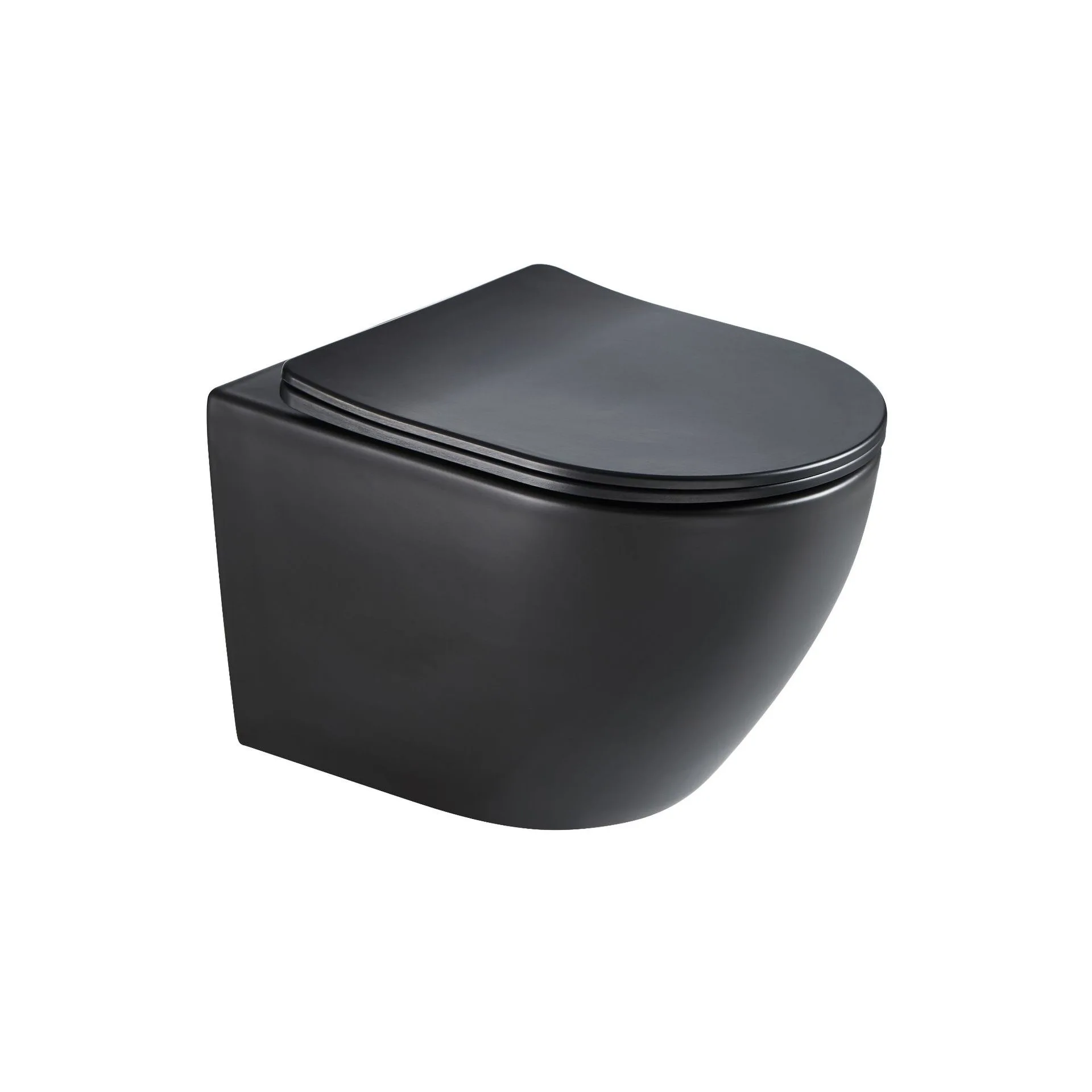 European Matte Black Wall Hung Toilette Round Sanitary Ware P-trap Cheap Rimless Toilet WC