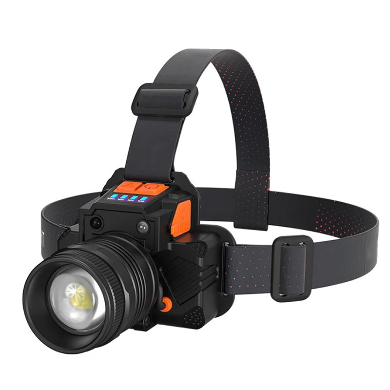 3 Modes Zoomable Camera Sensor Headlight with Power Bank Highlight Aluminum Alloy USB