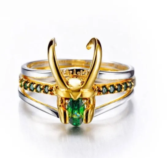 Loki Loki Impression Ring Hammer-based 925 Silver Ring Movie Peripheral Helmet Three-layer Jewelry