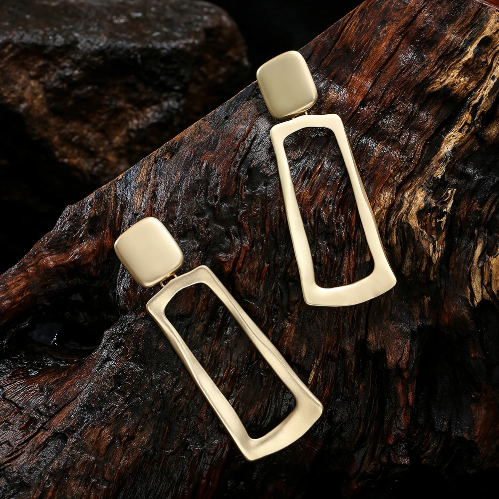 TongLing Alloy Silver & 18K Gold Plated Earrings Square Hoop & Circle Ring Heart Shape Wedding Party Engagement Gift Women Girls