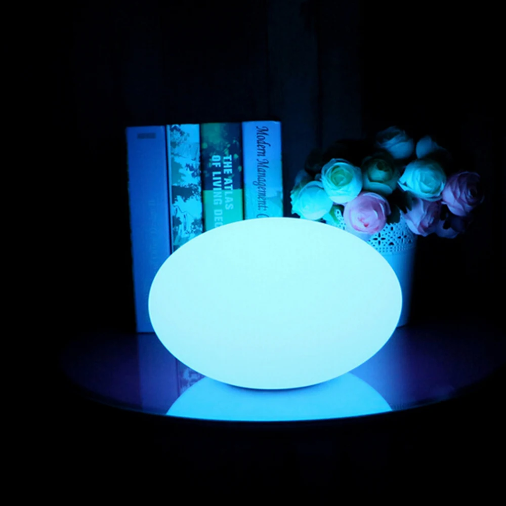 Modern Outdoor Waterproof Ip67 Led Light Plastic Garden Stepping Stones Courtyard Lawn Garden Decor Led Egg Shaped Table Lamp