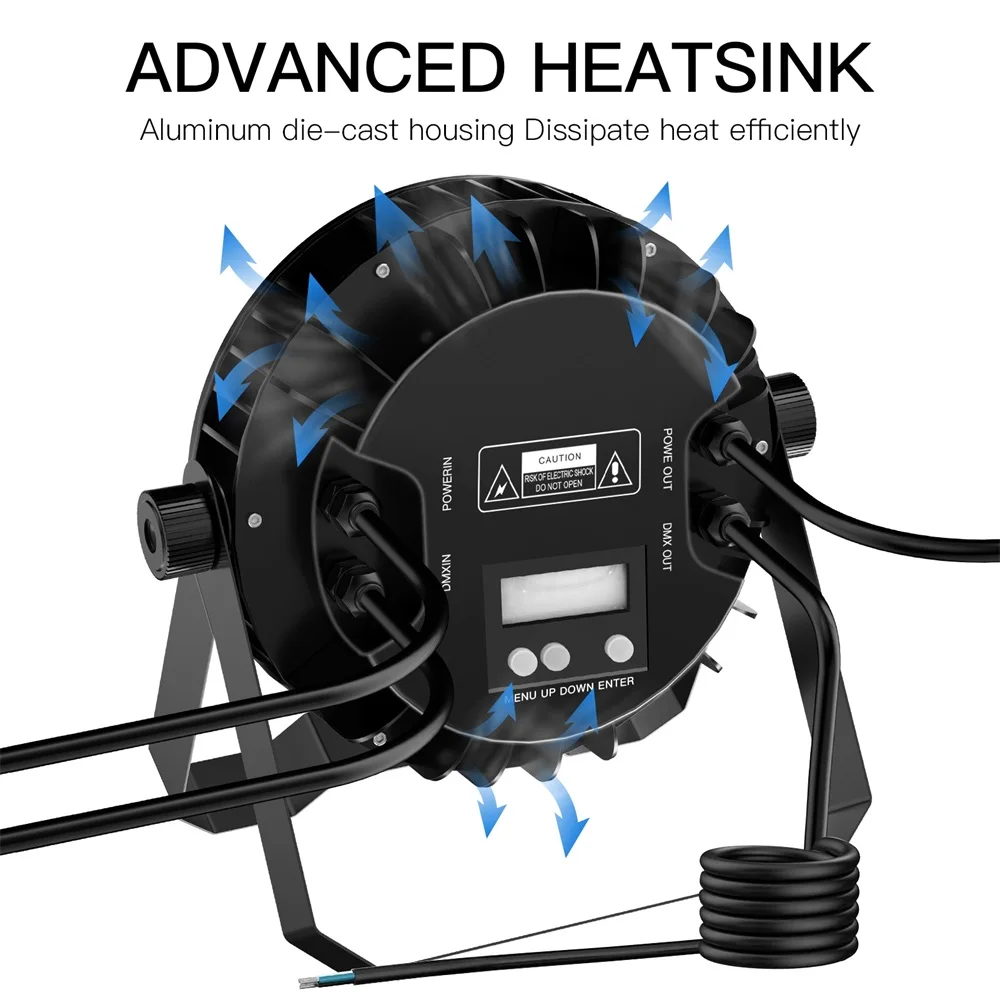 U`King 18 LEDs Par Light Waterproof IP65 Rated Outdoor 18x10W RGBW 4in1 Stage Light DMX512