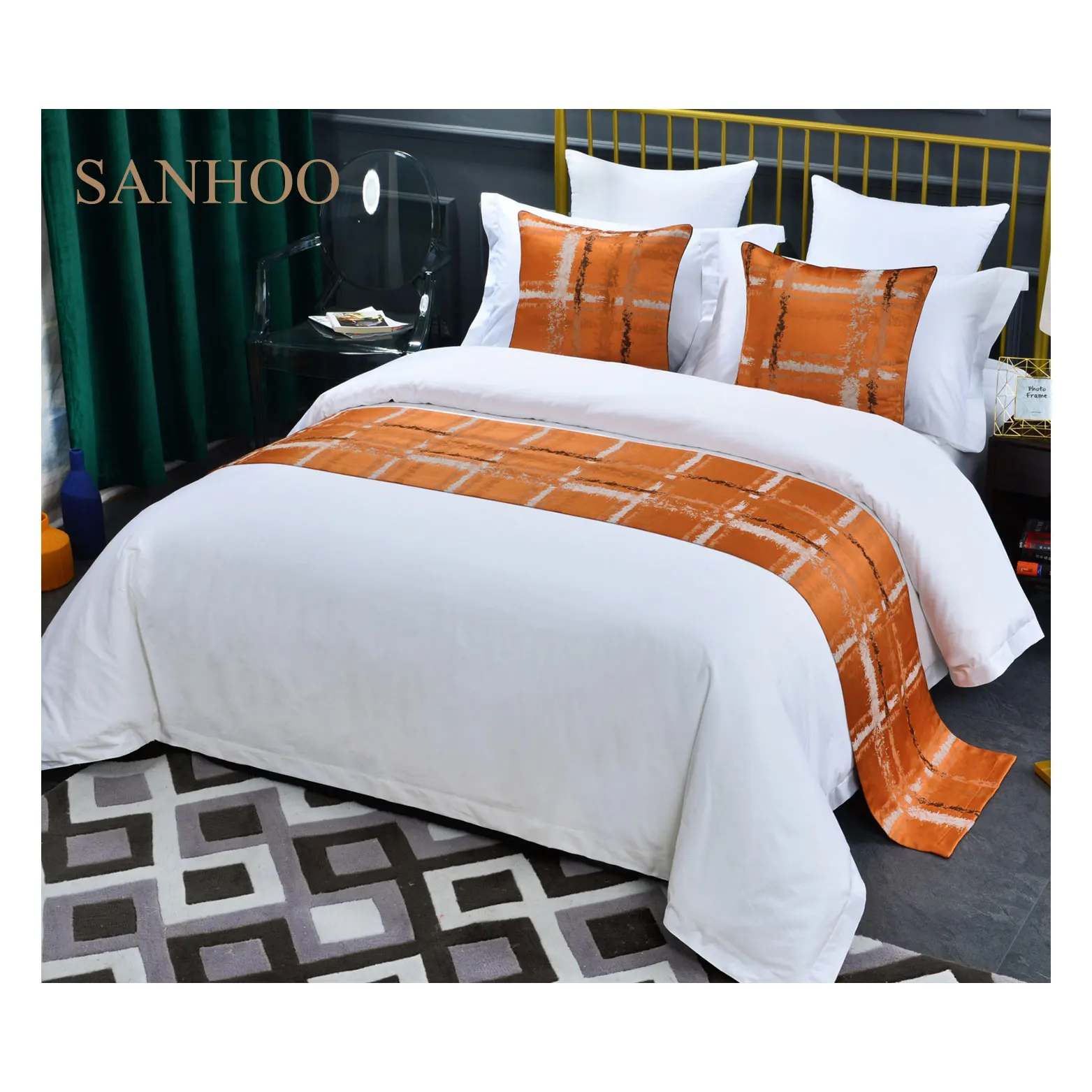 SANHOO Single Size Bedding Cover Decoration 5 Star Hotel Throw Blanket Scarves Bed Runner Luxury
