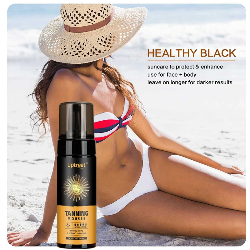 Hot Selling Custom Long Lasting Self Tanning Sunless Fake Tan Tanning Mousse