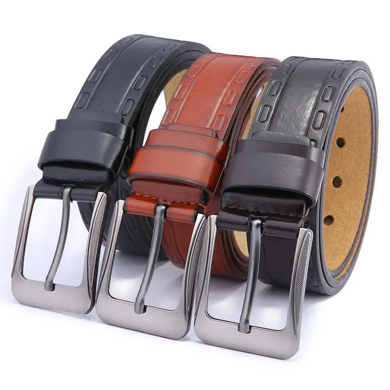 Fashion Men Belt Leather Belt Coat Wholesale Cover Cotton Metal Oem Customized Buckle
