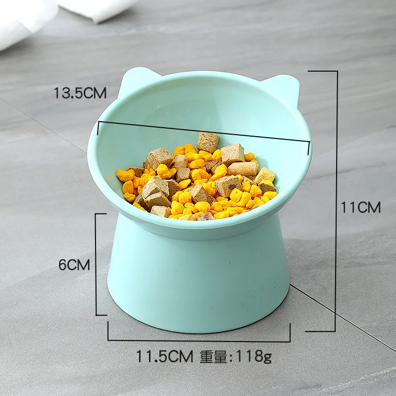 Slant Mouth High Foot Neck Protection Food Bowl Pet Ceramic Pet Bowl Single Cat Pet Bowl Ceramic