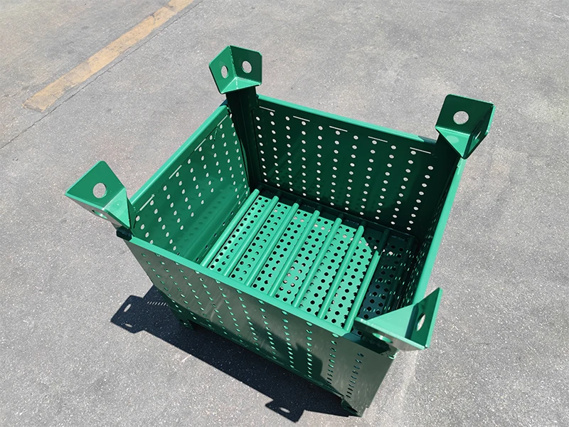 T1210L-14 Warehouse logistics folding storage corrosion resistant durable forklift two-way fork metal Pallet safety Stillage box