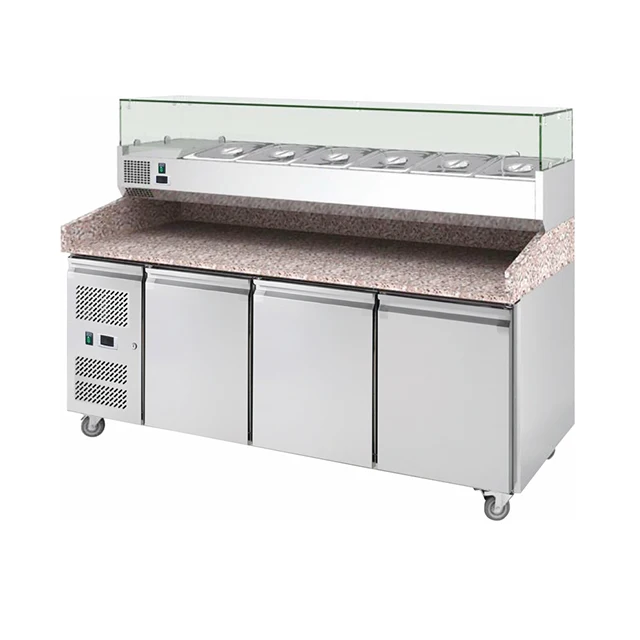 Small Counter Work Subway Sandwich Refrigerated Refrigerator Pizza Table Prep With Marble Top Buffet