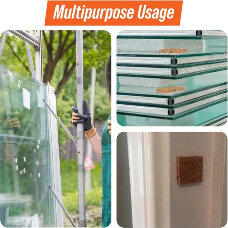 25x25x3+1MM on Sheets Glass Protecting Distance Cork Separator Distance Pads