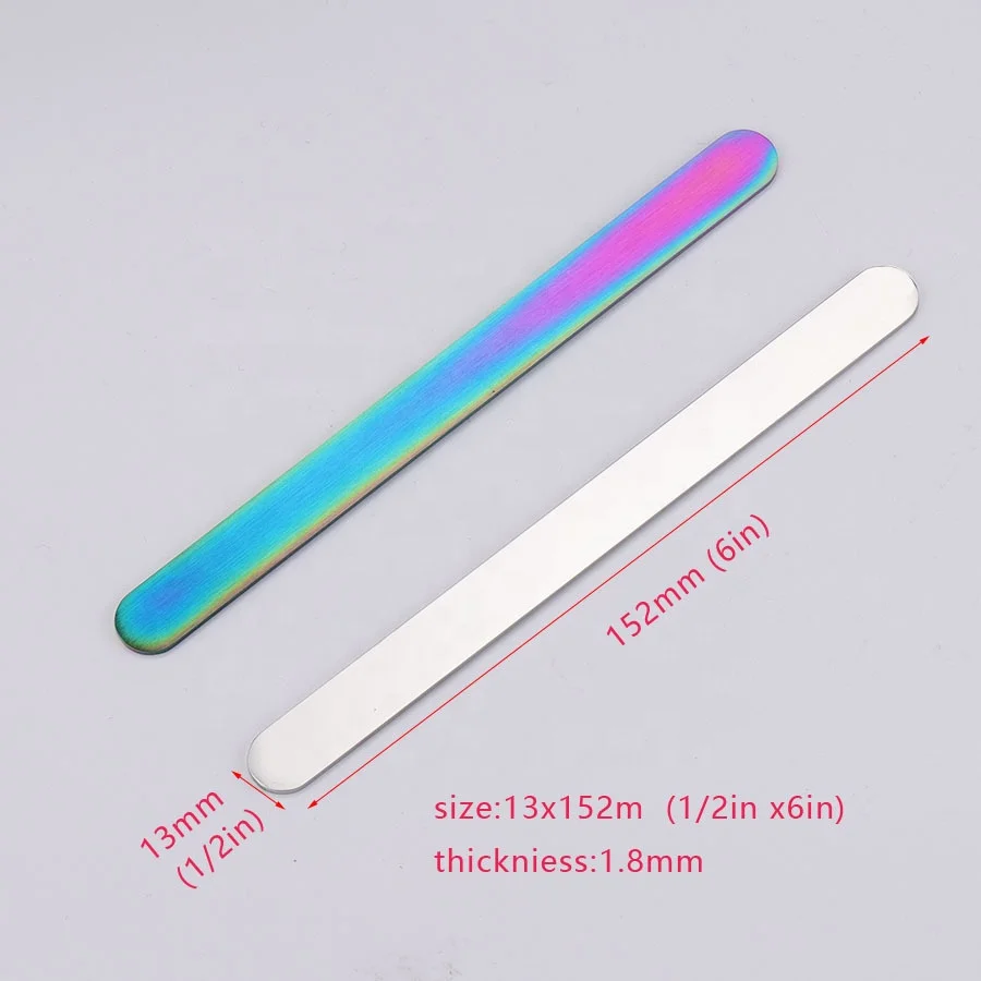 Fashion rectangle blank stamping DIY C open stainless steel bangle