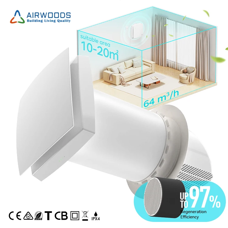 12W input power  home use delicate erv with Ceramic Energy Regenerator