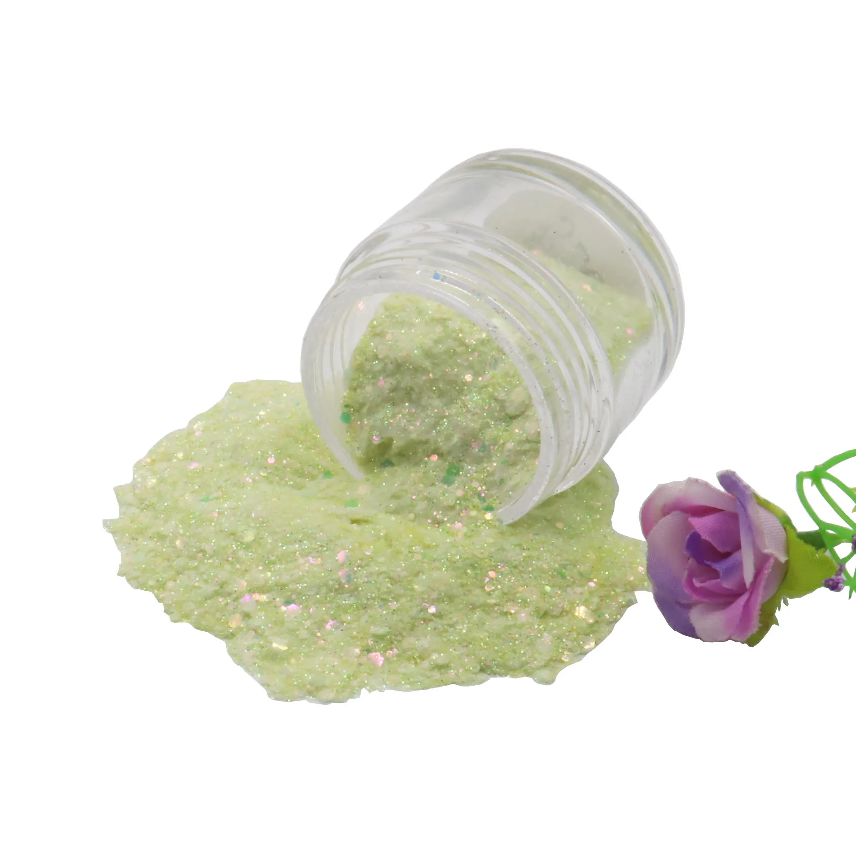 
Factory Price Wholesale customized Harmless quick soak off, fast dry DIY cosmetic green Glitter nail dip dipping powder 