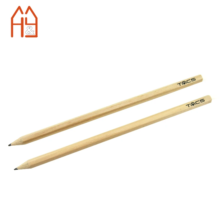  Natural wooden HB pencil with eraser and