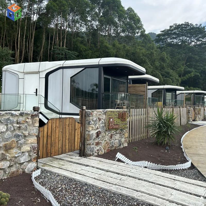 Luxury homes prefab houses capsule cabin kits prefab container house 2 bedrooms Temporary Office and Space Capsule House