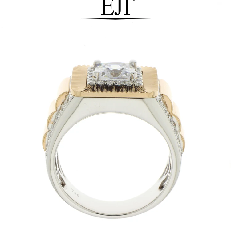 
Manufactory Direct Luxury Atmospheric CNC 18K Gold Diamond Ring For Men 