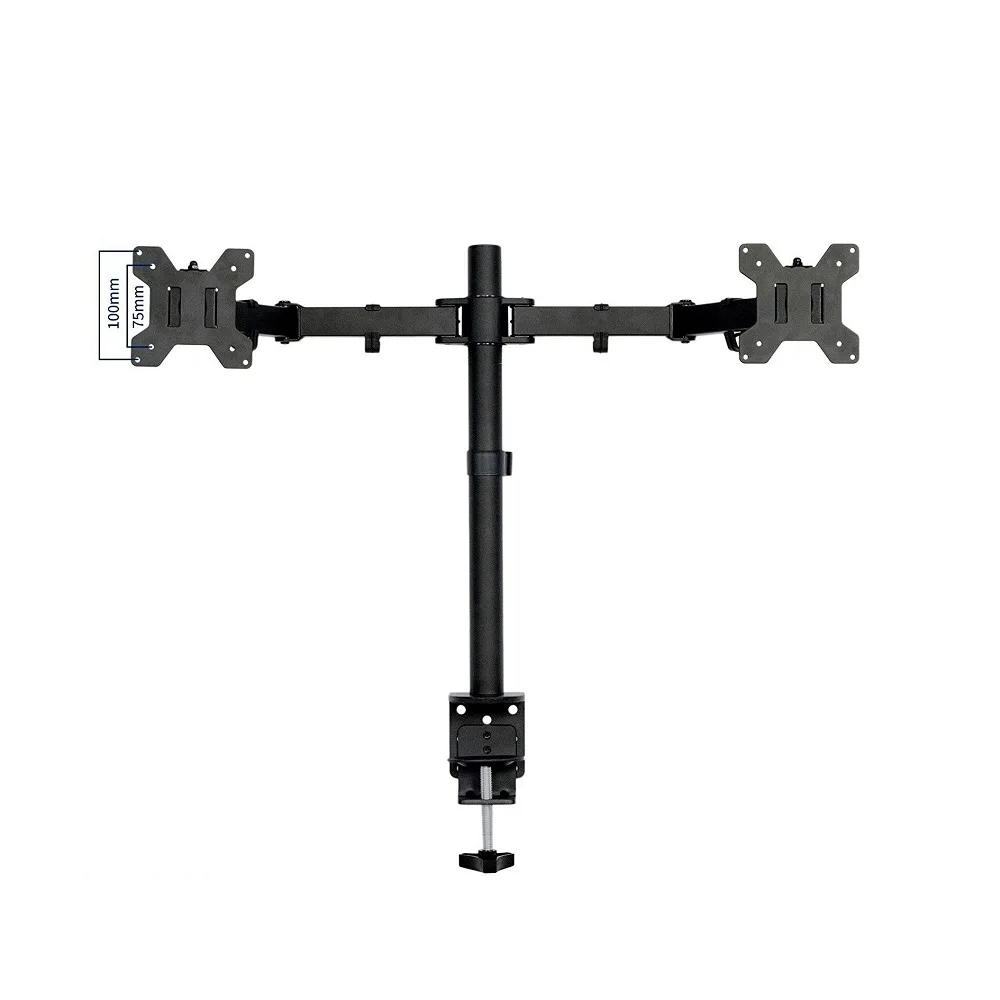 Quality Adjustable Computer 360 Rotation Dual Monitor Holder Arm Desk Mount Stand