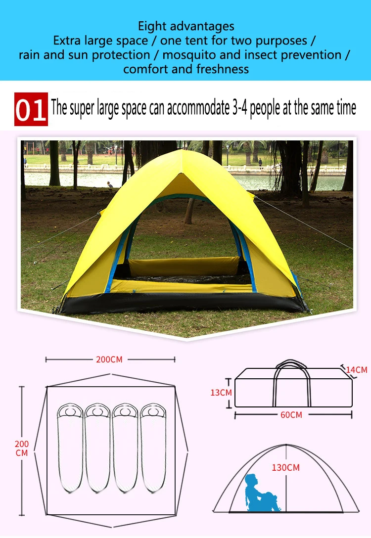 Cheapest  2 Person Ultralight Family Hiking  Waterproof Outdoor Camping  Tent