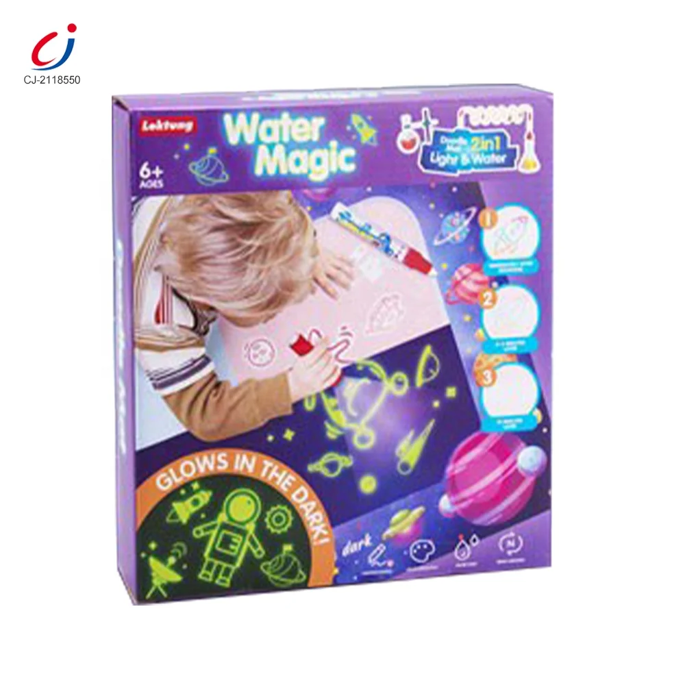 Chengji Educational Toy Kids Large Glow in the Dark Water Doodle Magic Mat Painting Aqua Magic Water Drawing Mat for Kids