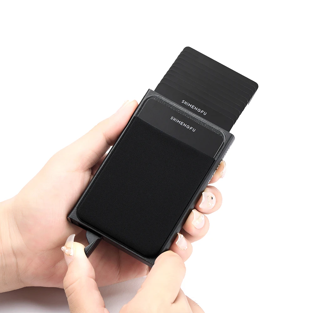 Тонкий RFID-чехол для кредитных карт, автоматическая всплывающая коробка для банковских карт, умный Быстрый женский кошелек, мини-держатель для карт