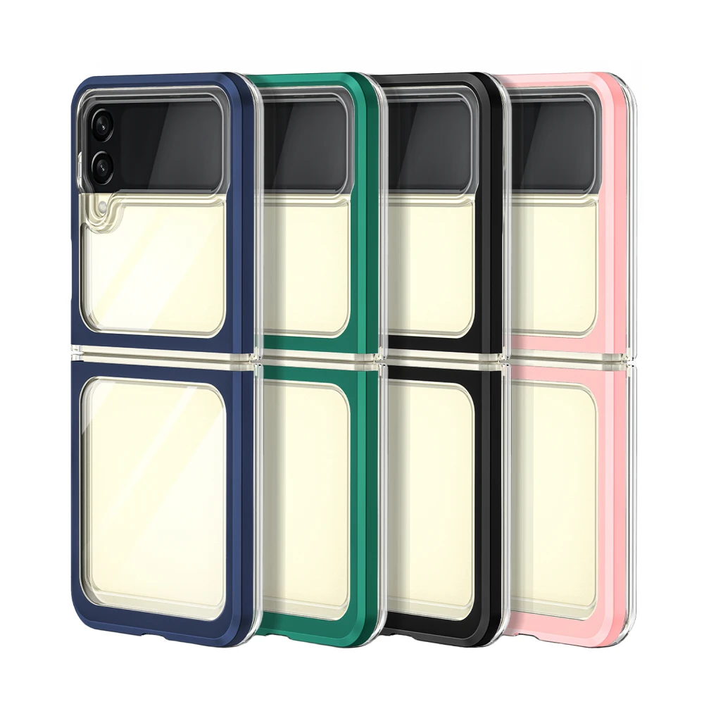 Foldable Z Flip 3 Phone Cover Transparent Acrylic For Samsung Galaxy Z Flip 4 Z Fold 3 Phone Case