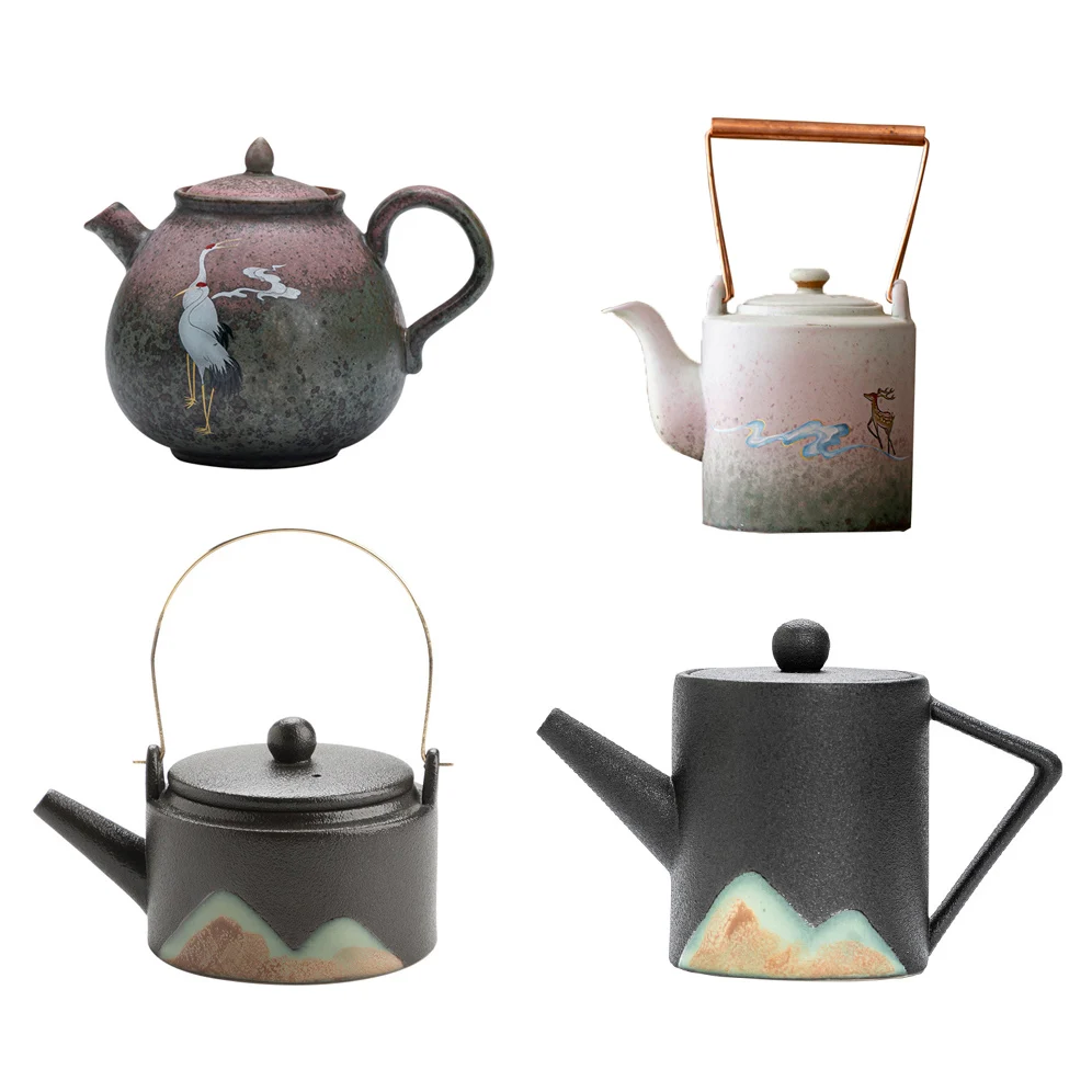 2024 new high quality ceramic tea pot with infuser retro Japanese style nordic luxury porcelain kung fu tea pots & kettles