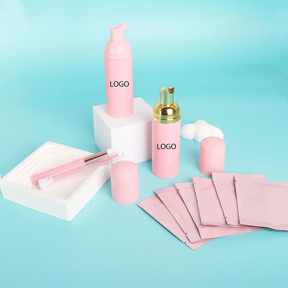 Concentrated Lash Wash Vegan Lash Extension Foam Cleanser Concentrated Tear Free Lash Wash Shampoo Kit