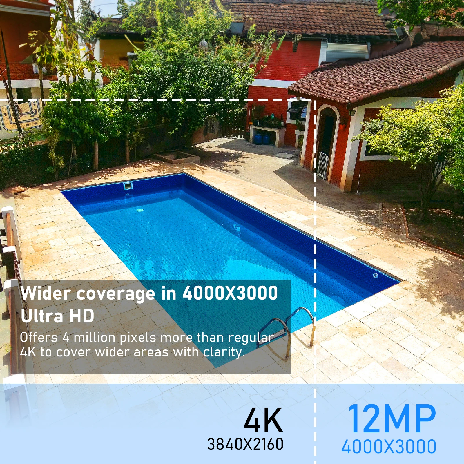 JideTech 4K 8MP 20fps HD камера наблюдения с обнаружением зоны наружная камера безопасности