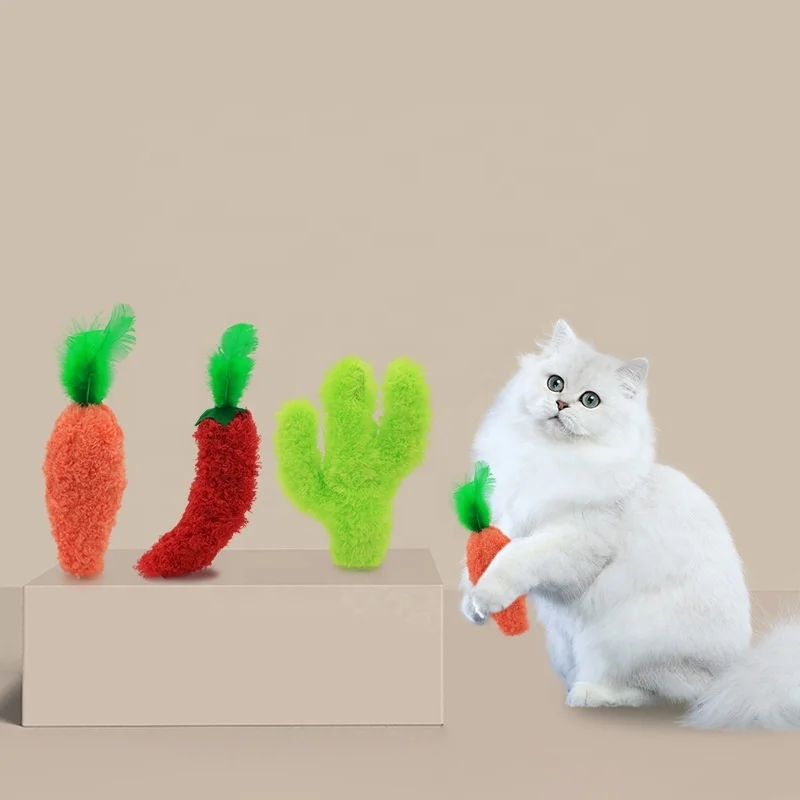 Peach Plush Cat Mint Sound Paper Pepper Carrot Cactus Cat Toy Pet Supplies Cat dog chew Toy